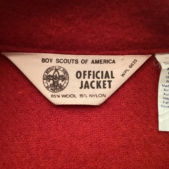 Vintage Boy Scouts Of America Red Wool Shirt Jacket Made In USA Size 38 - Picture 8 of 16